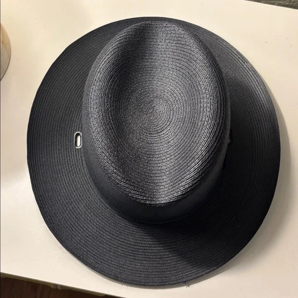 The lawman cowboy fedora hat navy blue 7 5/8 genuine Milan